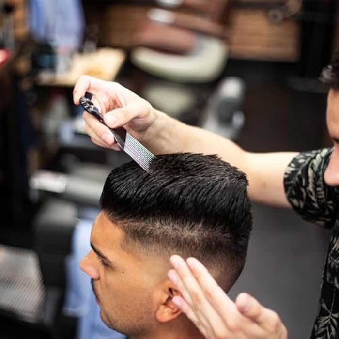 Afro Metal Detangling Comb for Thick and Curly Hair Red - Image 5